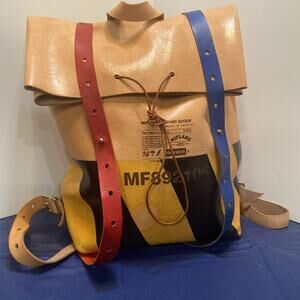 Mifland Hand Leather Rolltop Rucksack Backpack One of a Kind